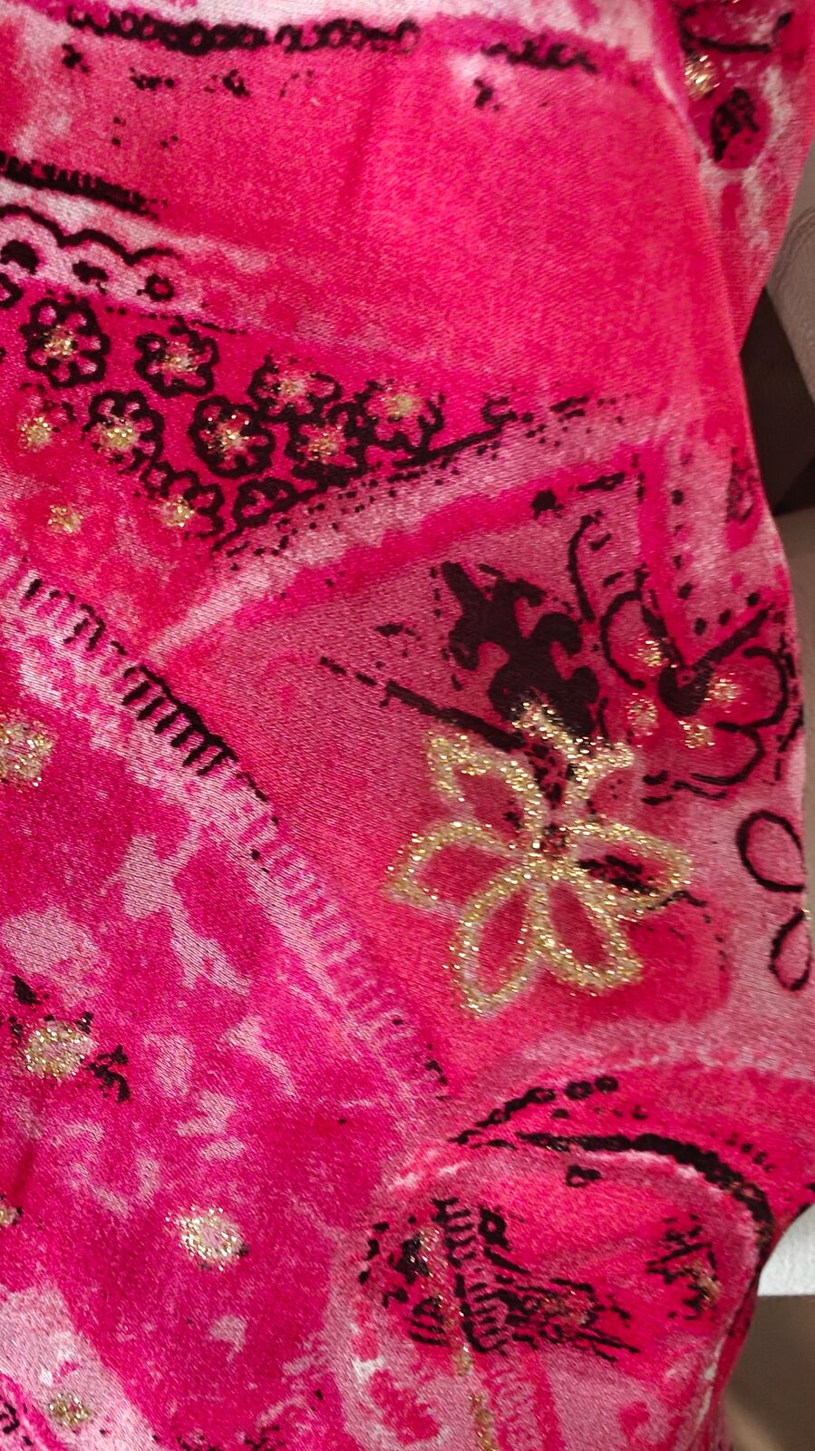 Voilage rose paillettes - vue 1