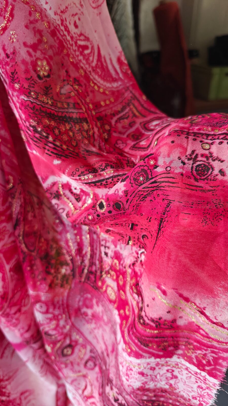 Voilage rose paillettes - vue 6