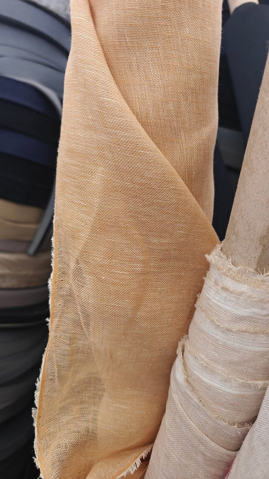 Voile 100% lin sable coupon - vue 1